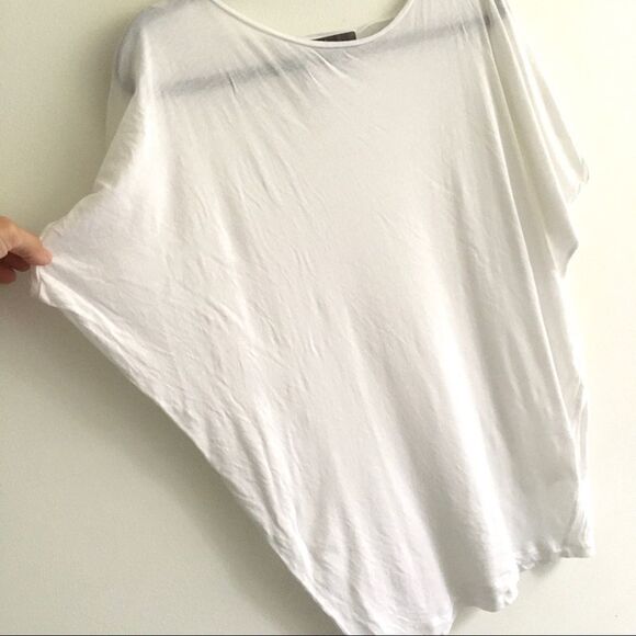 Vince Cotton Modal Oversized Cocoon Tee - White (S) - Picture 4 of 5